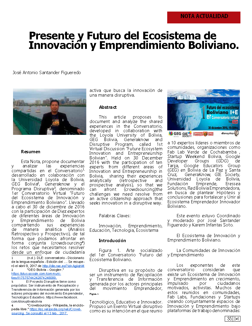 Presente y Futuro del Ecosistema de Innovación y Emprendimiento Boliviano